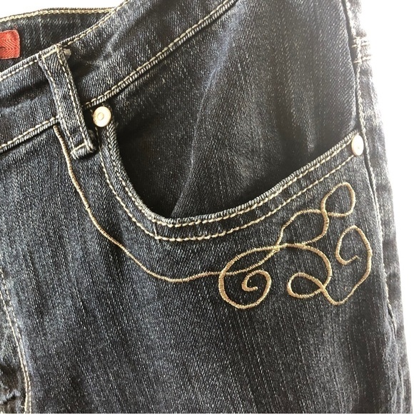 Jeanswear Cosmopolitan Denim Jeans High Rise Flare Leg Women 14 Dark Blue - Picture 3 of 9